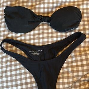 White Fox Boutique Black Strapless Bikini Set